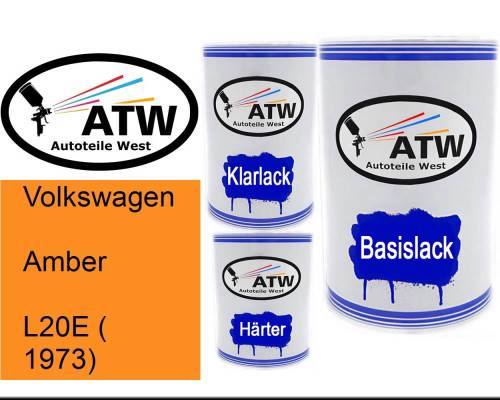 Volkswagen, Amber, L20E ( 1973): 500ml Lackdose + 500ml Klarlack + 250ml Härter - Set, von ATW Autoteile West.